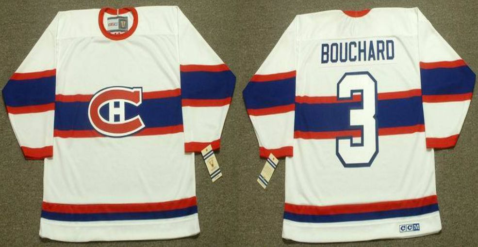 2019 Men Montreal Canadiens #3 Bouchard White CCM NHL jerseys->montreal canadiens->NHL Jersey